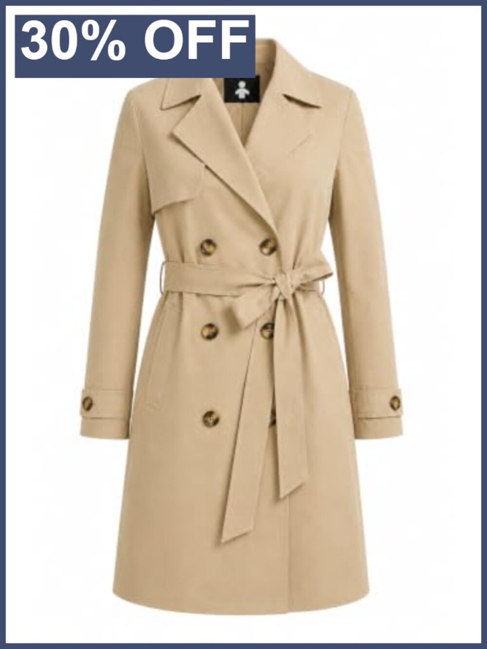 Orolay Women Trench Coat Long Double Breasted Belted Rain Coat